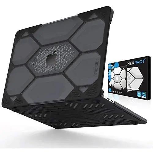 IBENZER Hexpact MacBook Pro 13 Inch Case 2019 2018 2017 2016 A2159 A1989 A1706 A1708, Heavy Duty Protective Hard Shell Case Cover for Apple Mac Pro 13 Touch Bar, Black, HT13CYBK IBENZER Hexpact MacBook Pro 13 Inch Case 2019 2018 2017 2016 A2159 A1989 A1706 A1708, Heavy Duty Protective Hard Shell Case Cover for Apple Mac Pro 13 Touch Bar, Black, HT13CYBK
