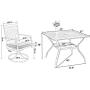 MFSTUDIO 5 Piece Black Metal Outdoor Patio Dining Furniture Set with 4 Swivel Chairs and 37'' Steel Frame Slat Larger Square Table with 1.57“ Umbrella Hole for Indoor and Outdoor, Black
