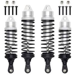 Hosim Front & Rear Shock Absorber Springs Damper Kits Aluminum Alloy for 1/10 Traxxas Slash 4x4 4WD RC Cars Upgrades Replacement Accessories Silver (4PCS)