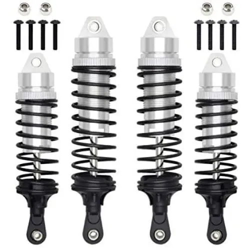 Hosim Front & Rear Shock Absorber Springs Damper Kits Aluminum Alloy for 1/10 Traxxas Slash 4x4 4WD RC Cars Upgrades Replacement Accessories Silver (4PCS) Hosim Front & Rear Shock Absorber Springs Damper Kits Aluminum Alloy for 1/10 Traxxas Slash 4x4 4WD RC Cars Upgrades Replacement Accessories Silver (4PCS)