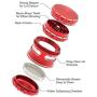 Fengli High-end 2.5 Inch 5 Part Metal Herb Grinder,Larger Spice Grinder with Perfect Pollen Catcher System,Removable Mess Screen(Easy to Clean)&Pollen Scraper,Red …
