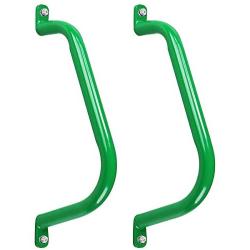 Purife 17 Metal Playground Safety Handle (Set of 2), Heavy Duty Outdoor Swing Set Safety Grab Handle, Play Set Handle Grip for Playhouse, Jungle Gym, Included Mounting Hardware Parts - Green