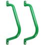 Purife 17 Metal Playground Safety Handle (Set of 2), Heavy Duty Outdoor Swing Set Safety Grab Handle, Play Set Handle Grip for Playhouse, Jungle Gym, Included Mounting Hardware Parts - Green