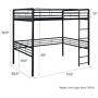 DHP Full Metal Loft Bed with Ladder, Space-Saving Design, Black