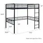DHP Full Metal Loft Bed with Ladder, Space-Saving Design, Black DHP Full Metal Loft Bed with Ladder, Space-Saving Design, Black
