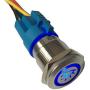 ESUPPORT 12V Car Vehicle Blue LED Light Interior Push Button Metal Toggle Switch Socket Plug 19mm