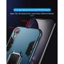iPhone XR Case, Heavy Duty Shockproof Phone Cover with Magnetic Car Mount Metal Ring Kickstand for Apple iPhone XR 6.1inch - Blue