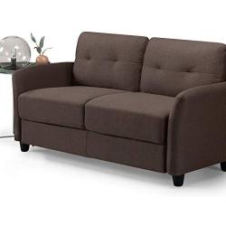 ZINUS Ricardo Loveseat Sofa / Tufted Cushions / Easy, Tool-Free Assembly, Chestnut Brown