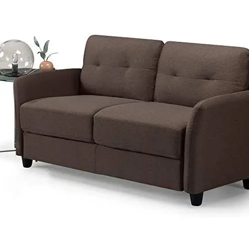 ZINUS Ricardo Loveseat Sofa / Tufted Cushions / Easy, Tool-Free Assembly, Chestnut Brown ZINUS Ricardo Loveseat Sofa / Tufted Cushions / Easy, Tool-Free Assembly, Chestnut Brown