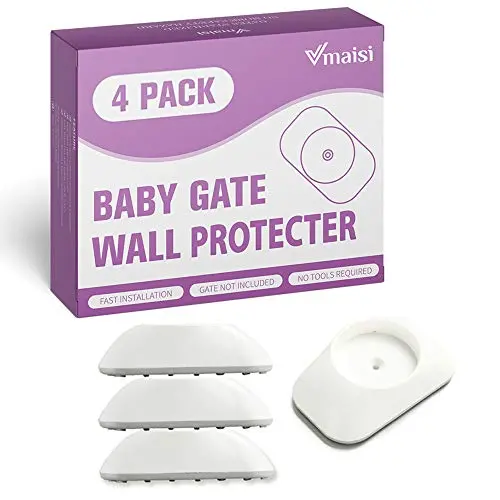 Vmaisi Baby Gate Wall Cup Protector Make Pressure Mounted Safety Gates More Stable - Wall Damage-Free - Fit for Doorway, Door Frame, Baseboard - Work on Dog & Pet Gates (White)