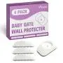 Vmaisi Baby Gate Wall Cup Protector Make Pressure Mounted Safety Gates More Stable - Wall Damage-Free - Fit for Doorway, Door Frame, Baseboard - Work on Dog & Pet Gates (White)