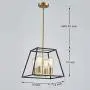 Saint Mossi Black and Gold Chandelier with 4 Lights,Metal Island Lighting,Farmhouse Industrial Country Hanging Pendant Light Fxiture for Living Room,W14''xH60'' with Adjustable Rods