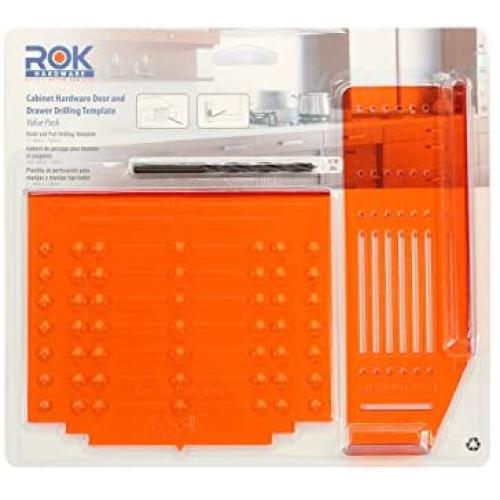 Rok Hardware Knob Handle Pull Drill Mounting Template for Cabinet Doors and Drawers