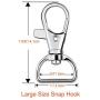 Paxcoo 60Pcs Key Chain Hooks with D Rings for Lanyard and Sewing Projects