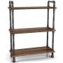 Barnyard Designs Furniture 3-Tier Etagere Bookcase, Solid Pine Open Wood Shelves, Rustic Modern Industrial Metal and Wood Style Bookshelf, Brown, 38.5'' x 29.5''x 11.75'' Barnyard Designs Furniture 3-Tier Etagere Bookcase, Solid Pine Open Wood Shelves, Rustic Modern Industrial Metal and Wood Style Bookshelf, Brown, 38.5'' x 29.5''x 11.75''
