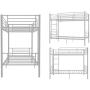mecor Metal Bunk Bed Twin Over Twin - Sturdy Bed Frame with Safety Guard Rail & Removable Ladder - for Kids/Teens/Adults, Silver Grey