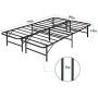 VECELO 14 Inch Foldable Metal Platform Bed Frame, Tool-Free Assembly/Box Spring Replacement/Quiet Noise Free-Queen, Black