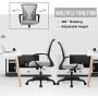 Office Chair Ergonomic Desk Chair Mesh Computer Chair with Lumbar Support Armrest Mid Back Rolling Swivel Task Adjustable Chair for Women Adults, Grey