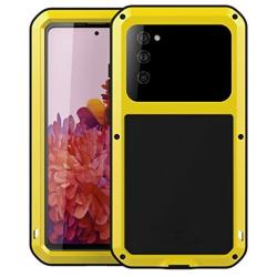 Galaxy S20 FE 5G Metal Case, Samsung S20 FE Bumper, Heavy Duty Military Shockproof Rugged Defender Silicone Armor Cover Protective Outdoor Men Shell for Samsung Galaxy S20 FE 5G 2020 - Yellow