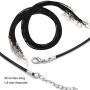 EuTengHao Necklace Jewelry Chain 40 Feet Kit with 100 Jump Rings and 30 Lobster Clasps 5 Waxed Necklace Cords 1.5mm Stainless Steel Silver Plated Jewelry Chain for Jewelry Bracelet Making Repair