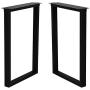Metal Table Legs 2 Pcs (H28'' x W17'') Desk Legs Rustic Decory Square Tubar Table Legs,Coffee Table Legs, DIY Cast Iron Bench Legs, Black