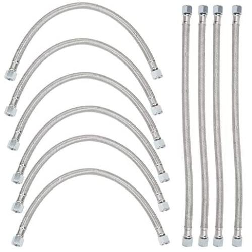 10Pcs Cast Steel Flexible Metal Hose Brake Oil Hose Line Motorbike Brake Oil Tube Air Compressor Accessories Replacement Part 3/8