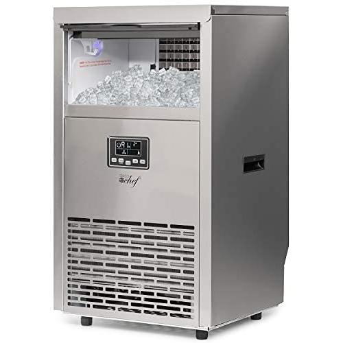 Deco Chef Commercial Ice Maker 99lb Every 24 Hours 33lb Storage Capacity Stainless Steel Great for Hotels, Restaurants, Bars, Homes, Offices Includes Connection Hoses and Ice Scoop