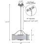 Pendant Lighting 18 inch 3 Light Drum Pendant Light with Fabric Shade and Glass Diffuser in Brushed Nickel, Classic Convertible Drum Chandelier for Living & Dinning Room XiNBEi-Lighting XB-P1199-BN