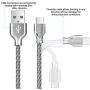 USB Type C Cable,Fantany Durable Metal USB A to C Charging Cable&Sync Compatible with Galaxy S10,S9,S9+,S8,S8+,Note 8,9,LG V40,50 G7,8, Pixel 2,3,HTC 10,Nexus 5X/6P, 3.3Feet,1Pack (Silver, 3.3ft)