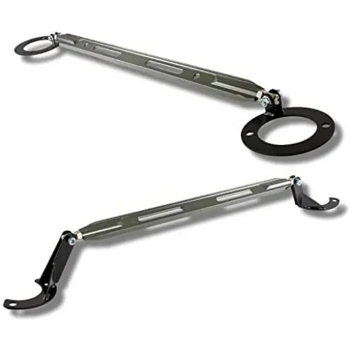 EPARTS Aluminum Front + Rear Upper Tower Brace Strut Bar Racing Stabilizer Gunmetal Compatible with 1992-2001 Honda Prelude EPARTS Aluminum Front + Rear Upper Tower Brace Strut Bar Racing Stabilizer Gunmetal Compatible with 1992-2001 Honda Prelude