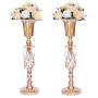 Set of 2 Tall Metal Wedding Centerpieces for Reception Tables, Gold Flower Vase Stand, Base Decortion for Party, Events, Birthday, Celebration Ceremonies (Gold, 23.2in)