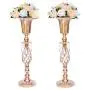 Set of 2 Tall Metal Wedding Centerpieces for Reception Tables, Gold Flower Vase Stand, Base Decortion for Party, Events, Birthday, Celebration Ceremonies (Gold, 23.2in)