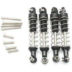 JVSISM 4 Pcs Metal Shock Absorber Damper for WPL C14 C24 C34 MN D90 D91 D96 D99 D99S MN90 MN99S RC Car Upgrade Parts,Black