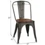 COSTWAY 18 Inch Dining Chair Set of 4, Industrial Vintage Stackable Metal Chairs, Counter Bar Chairs with High Backrest, Wood Seat, for Home, Kitchen and Cafe Bar Use COSTWAY 18 Inch Dining Chair Set of 4, Industrial Vintage Stackable Metal Chairs, Counter Bar Chairs with High Backrest, Wood Seat, for Home, Kitchen and Cafe Bar Use