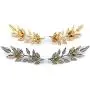 yueton?2 Pairs Metal Golden and Silver Leaves Brooch Suit Shirt Collar Decoration Parts yueton?2 Pairs Metal Golden and Silver Leaves Brooch Suit Shirt Collar Decoration Parts