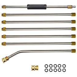 Benelet Pressure Washer Extension Wand Set,Replacement Parts Lance Kit,Cleaner Curved Rod&Pole Extension Attachment Accessory,Coupled with 1/4'' NPT Brass Quick Connect Plug