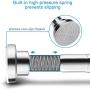 TEECK Shower Curtain Rod, 40-73 inch Adjustable Tension Spring, Shower Curtain Rod Tension, Premium 304 Stainless Steel, Anti-Slip, No Drilling, No Rust, Never Collapse, for Bathroom, Easy to use