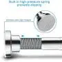 TEECK Shower Curtain Rod, 40-73 inch Adjustable Tension Spring, Shower Curtain Rod Tension, Premium 304 Stainless Steel, Anti-Slip, No Drilling, No Rust, Never Collapse, for Bathroom, Easy to use