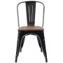 Furmax Metal Dining Chair Indoor-Outdoor Use Stackable Chic Dining Bistro Cafe Side Metal Chairs Set of 4 (Black Gold)