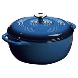 Lodge 6 Quart Enameled Cast Iron Dutch Oven. Blue Enamel Dutch Oven (Blue)