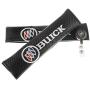 Clavel Autopartes 2pcs Car Seat Belts Covers Padding Carbon Fiber Leather Belt Shoulder Sleeve + 1pc Retractable Badge Reel with Metal Belt Clip (BUK)