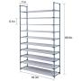 Camabel 10 Tiers Shoe Rack Stackable Narrow Expandable For 60 Pairs Shoe Non-Woven Fabric Shoe Storage Organizer Cabinet Tower Shelf Space Saving DIY Assembly No Tools Required Hold High Heeled Flat