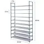 Camabel 10 Tiers Shoe Rack Stackable Narrow Expandable For 60 Pairs Shoe Non-Woven Fabric Shoe Storage Organizer Cabinet Tower Shelf Space Saving DIY Assembly No Tools Required Hold High Heeled Flat