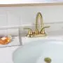 PARLOS Two-Handle Bathroom Sink Faucet with Metal Drain Assembly and Supply Hose Lead-Free cUPC Mixer Double Handle Tap Laundry Utility Faucet Brushed Gold, 1359108