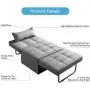 Vonanda Sofa Bed, Convertible Chair 4 in 1 Multi-Function Folding Ottoman Modern Breathable Linen Guest Bed with Adjustable Sleeper for Small Room Apartment, Dark Gray
