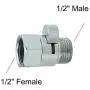PIH Shower Volume Control Valve, Shut-Off One Piece Copper Brass Made, 1/2 Standard Connection, Chrome Polished