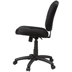 Amazon Basics Upholstered, Low-Back, Adjustable, Swivel Office Desk Chair, Black