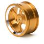 T best RC Wheel Hub, 4Pcs 1:10 Scale Quality Aluminium Alloy Remoted Control Car Wheel Rim Hubs RC Parts Accessory for HSP 94123 Touring Drift Car(Yellow)