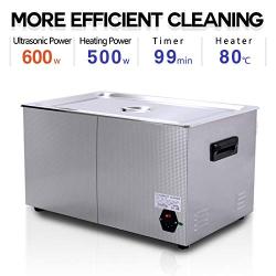 Ultrasonic Cleaner, ONEZILI Industrial 30L Large Heated Ultra Sonic Cleaner, 600W Carburetor Cleaner Machine with Drainage System for Metal Parts, Carburetor, Fuel Injector, Brass, Motor Repair Tools