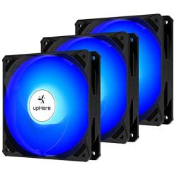 upHere 120mm Case Fan 3-Pin High Airflow Long Life Blue LED for Computer Cases Cooling,3-Pack,NK12BE3-3